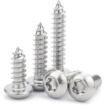 Pack of 50 M4 x 25 mm Self-Tapping Anti-Theft Screws Stainless Steel Torx Pan Head Screws Stainless Steel 304 A2 V2A Round Head Wood Screws Countersunk Screws