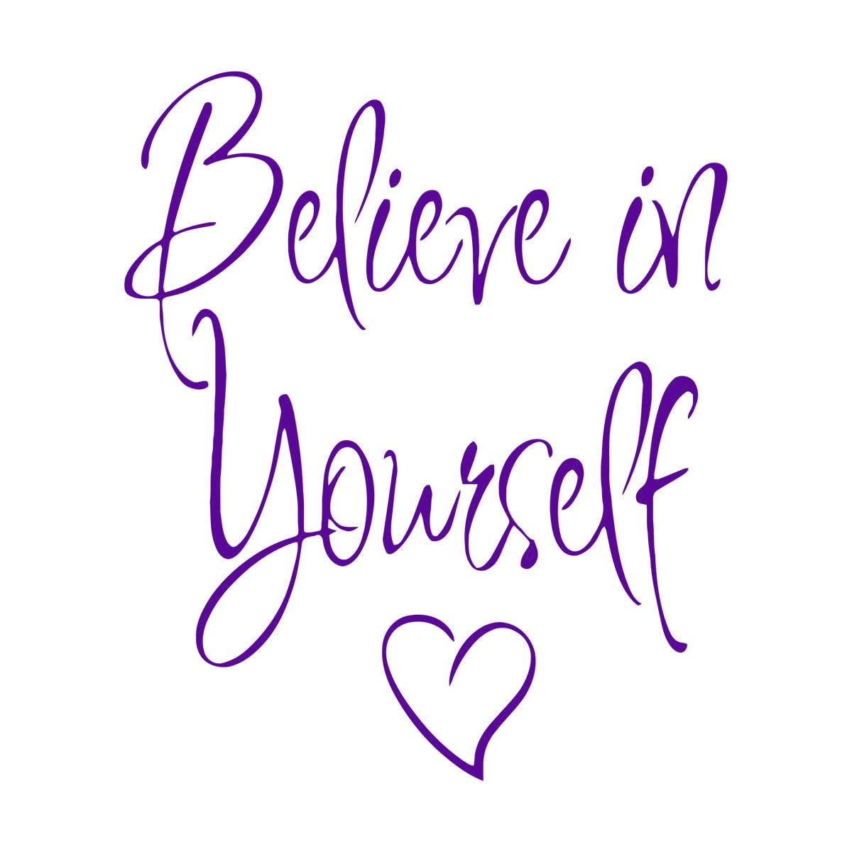 Lzhouting Wall Stickers 4123 Gym Wall Stickers Inspirational Quotes Believe In Yourself Home Decor Office Classroom Vinyl Window Mirrow Wall Decals Large - 67X57cm