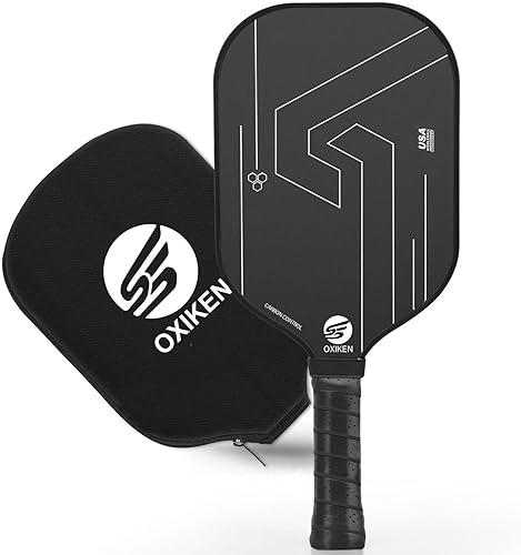 Miniatura 8 de OXIKEN - Paletas de pickleball de 10130.630 in 2024 aprobadas por USAPA T700 de fibra de carbono (CFS), grano alto y giro, núcleo de panal, mango