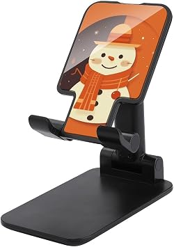 Animated Snowman Cell Phone Stand Adjustable Angle Height Phone Stands Foldable Desktop Phone Holder Compatible with All Mobile Phone