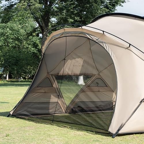 Dingtianlidi トンネルテント 耐水圧3000mm アルミポール 日除け 自立構造 安定 防風 遮光 遮熱 多機能 四季適用 簡単設営 アウトドア シェルター 広いリビング 安眠ドーム ファミリー 防災 BBQ 公園 (専用メッシュドア(テントは