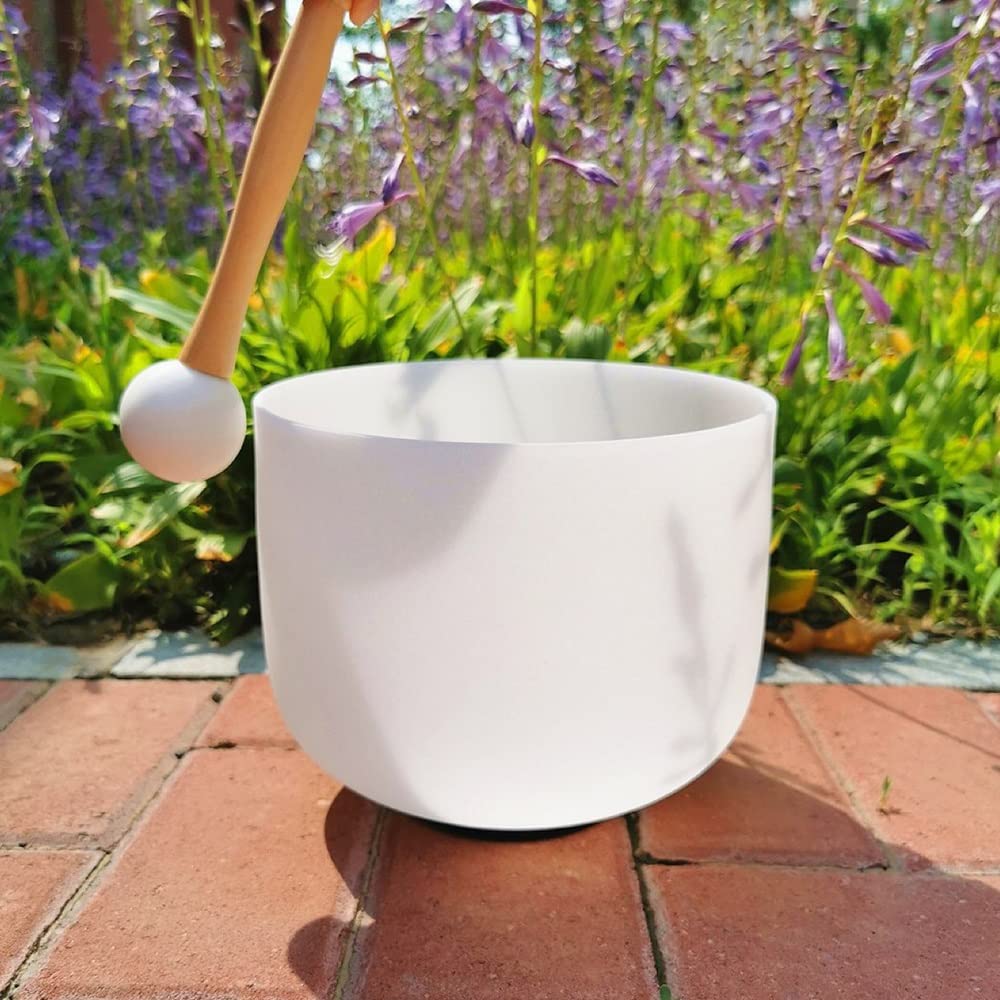 Set Campane Tibetane In Cristallo, 12"C 10"F 8"G, Con Custodia Da Trasporto Resistente, Percussori In Pelle Scamosciata Di Martello E O-ring, For Meditazione, Guarigione Del Suono, Yoga(440hz)