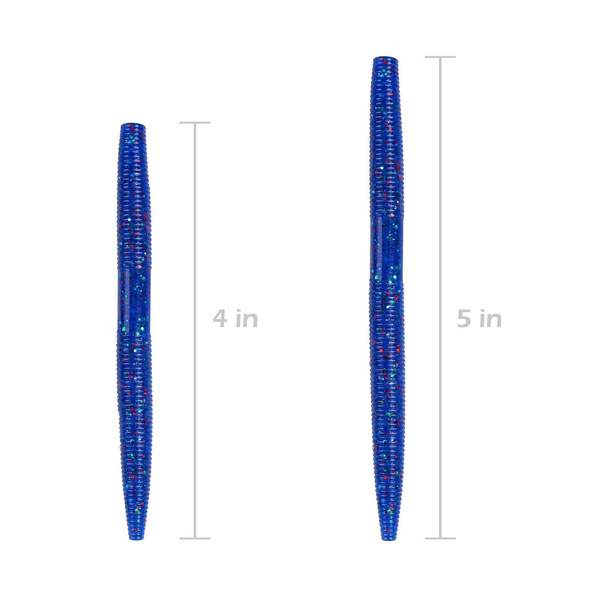 Rubber Worms Senkos - Kit de señuelos de plástico Suave para Pesca de lubina (10,16 cm, 12,7 cm)