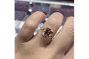 DUAN Women's Morganite Engagement Ring in 18K Rose Gold Filled