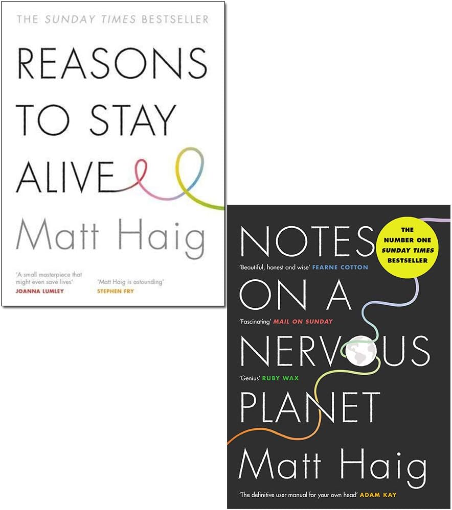 Matt Haig 2 Books Collection Set (Reasons to Stay Alive and Notes on a Nervous Planet)