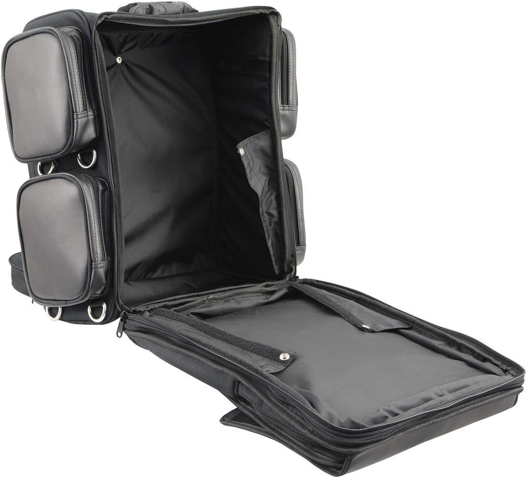 Milwaukee Leather MP8185 Large Black '4 Pocket' PVC Motorcycle Travel Sissy Bar Bag - One Size