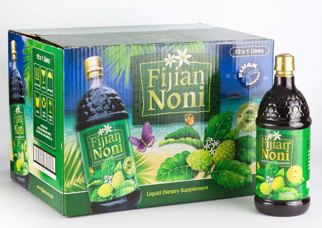 Fijian Noni100% NONI Juice - Cold Pressed From FIJI (12 Pack of 33.8 Oz/Bottles) Rich in Antioxidants