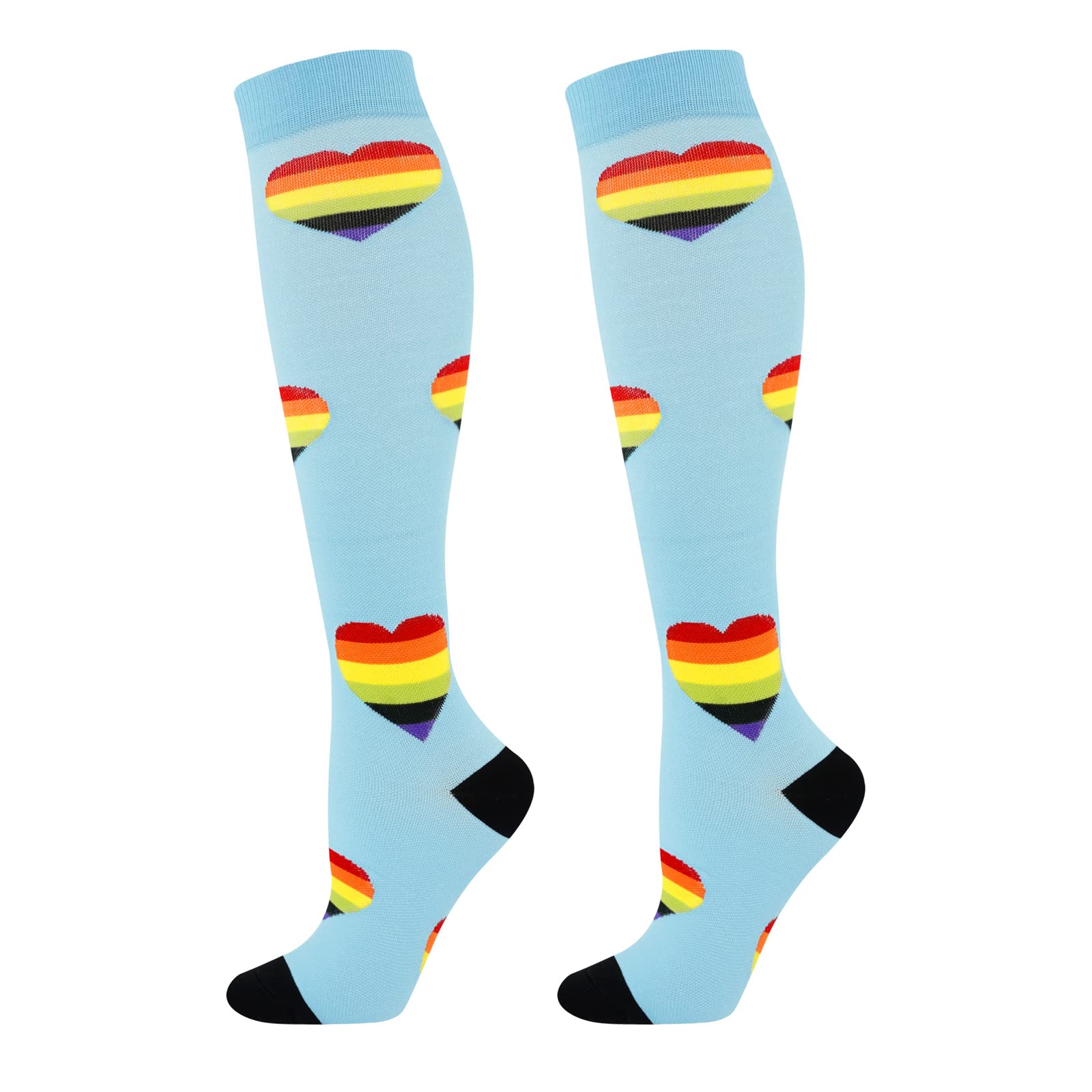Junely Compression Socks for Women Knee High Socks Funny