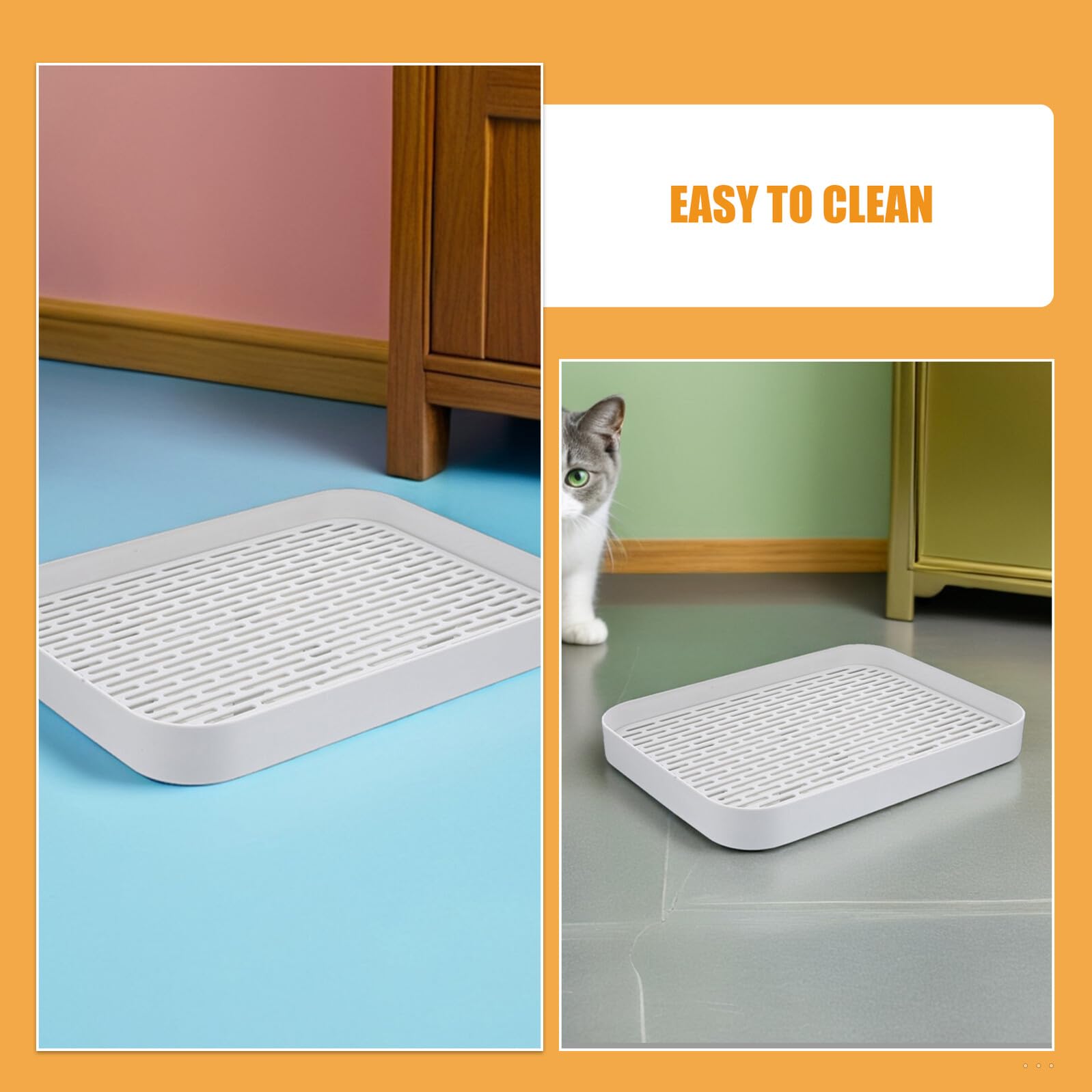 TOYANDONA Lettiera per Conigli da Interno 2 Pezzi Vasino Anti-Rovesciamento per Piccoli Animali Toilette Angolare Profonda per Habitat e Gabbie Porta Tappetino per Addestramento