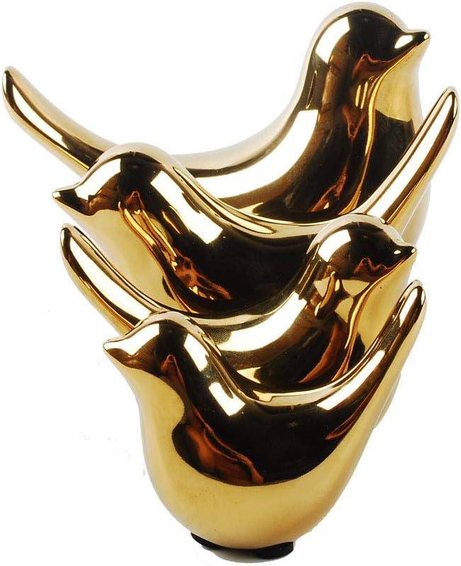NWFashion Golden Ceramic Animal Figurines Home Decoration Furniture Desktop Display (S+M+L+XL)