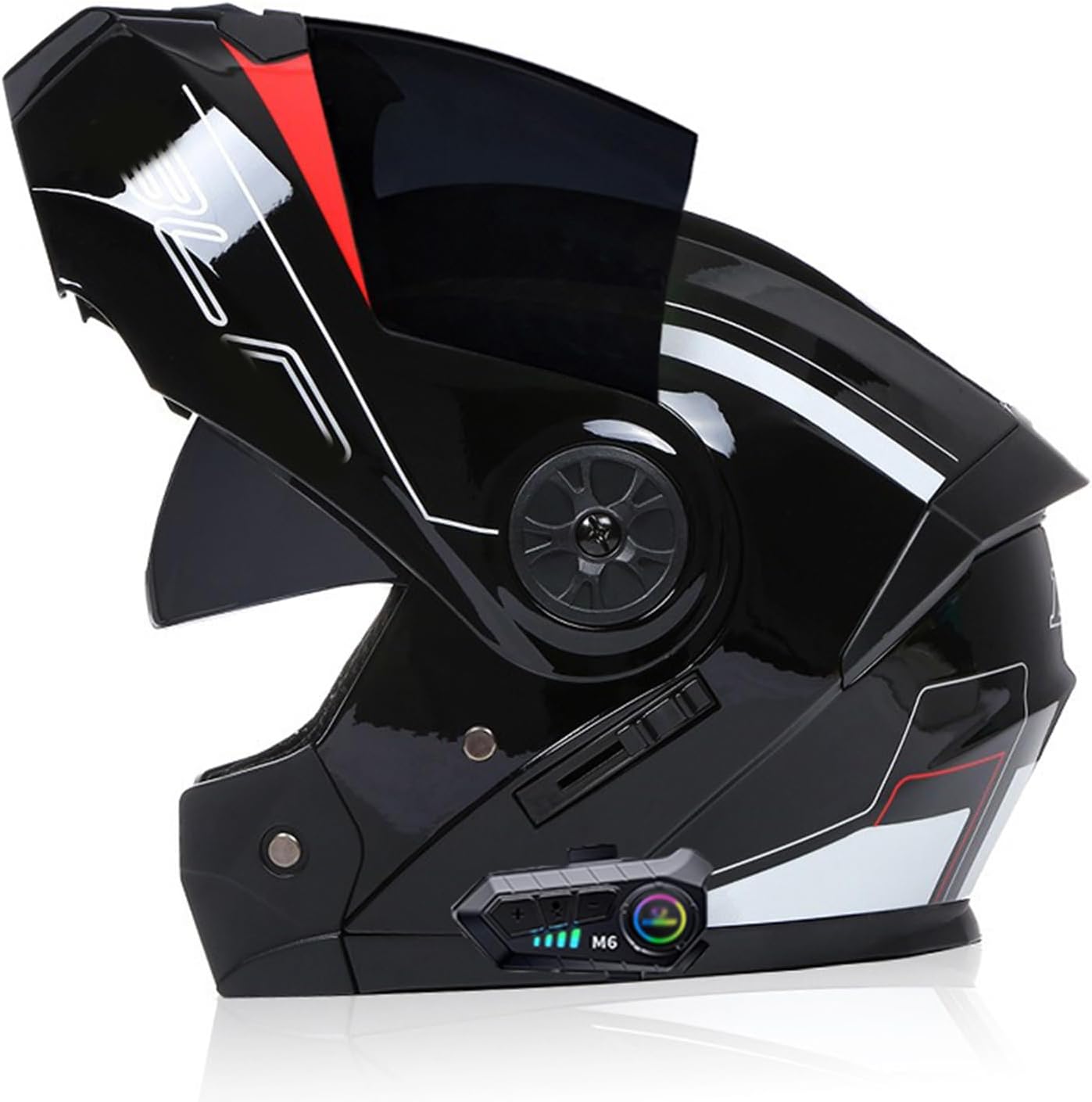 Bluetooth Modular Helmet Motorcycle Modular ECE Approved Full Face Integrated Flip Up Dual Visor ​Anti Fog Sun Shield Built-In Dual-Speaker Bluetooth Headset for Men Women