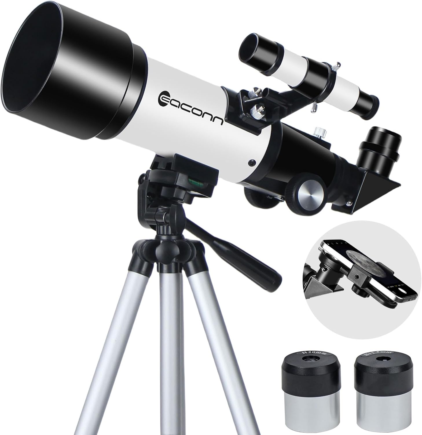 EACONN Telescope 70mm 400mm Refractor White