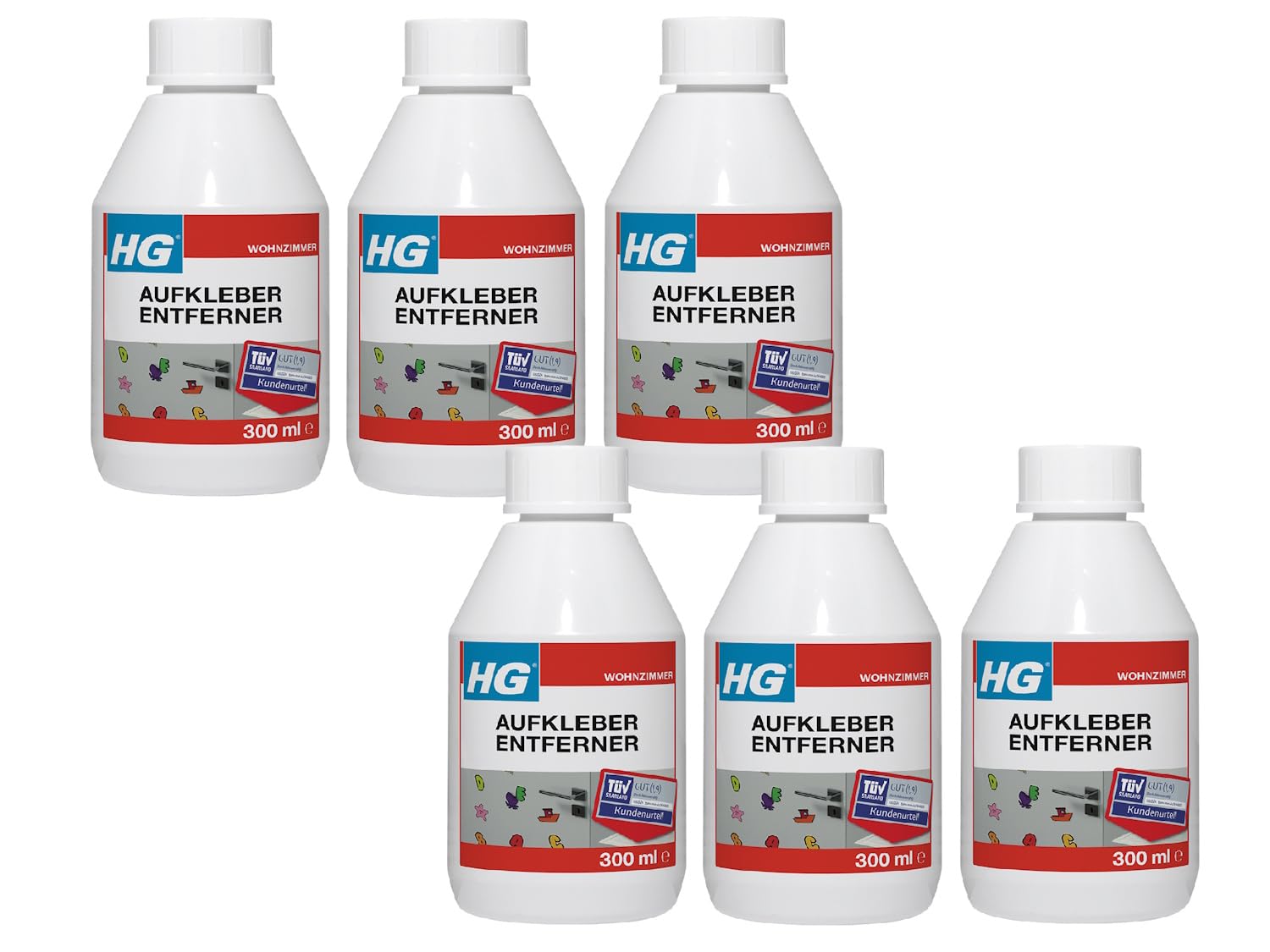 HG Aufkleber Entferner – Entfernt Klebereste, Etiketten & Aufkleber – 6er Set