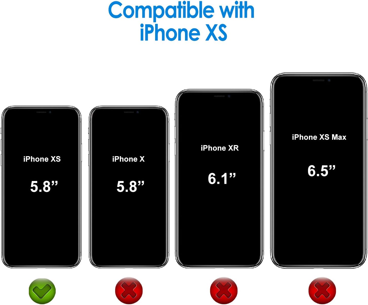 JETech Case Exclusively for iPhone Xs (Not for iPhone X), 5.8-Inch, Shock-Absorption Bumper Cover, Anti-Scratch Clear Back, HD Clear