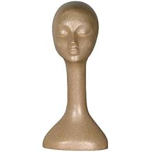 SSWBasics Female Suntan Styrofoam Mannequin Head - 20 "ارتفاع - معيار توريد الجمال