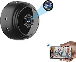 Mini câmera espiã WiFi OVEHEL HD 1080P sem fio, câmera de vídeo escondida, pequena câmera de babá com visão noturna e movimento ativado, uso interno, câmeras de segurança, câmera de