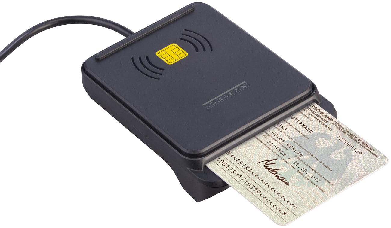 Xystec NFC Kartenleser: 4er-Set USB-RFID-/NFC-/Chipkarten-/Smartcard-Reader, für eID-Nachweis (EMV-Kartenleser, Smart)