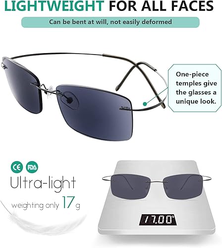 Miniatura 4 de Gafas de lectura sin marco Eyekepper, en titanio, para lectores hombres y mujeres, 1