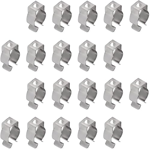 Miniatura 48 de Othmro Paquete de 100 clips T8 para tubo de luz LED, tubo fluorescente LED, acero al manganeso niquelado