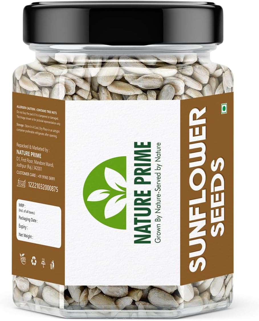 Nature Prime Sunflower Seeds 250 Gm | High in Fibre | Diet Food | Healthy Snack Cooking | Rich In Protein