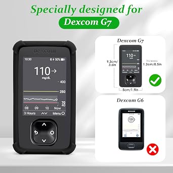dexcom G7 receiver Case - Shockproof Silicone Case Protect Your dexcom G7 Receiver, Anti-Slip Anti-Drop Cover by YOUSHARES(Black)