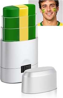 Green Yellow and Green Face Body Paint Stick for World Cup 2026, Patriotic Flag Paints Accessories Football Soccer Eye-black Stick for World Cup Decor Party Favors Sports Fan Makeup (Brazil)