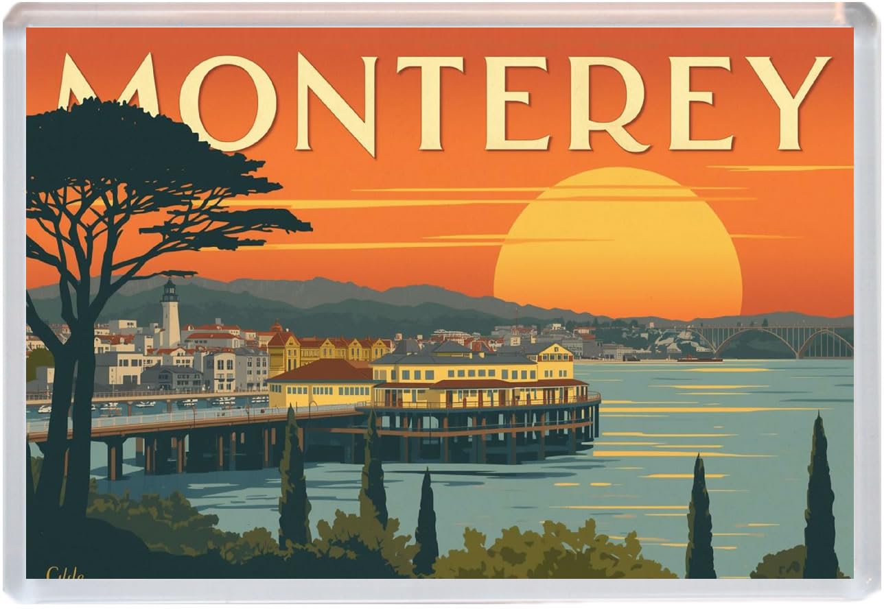 Baked Bean Store Multicolor Monterey - California - Jumbo Artistic Fridge Magnet 96 X 67Mm Bbsfhm3226