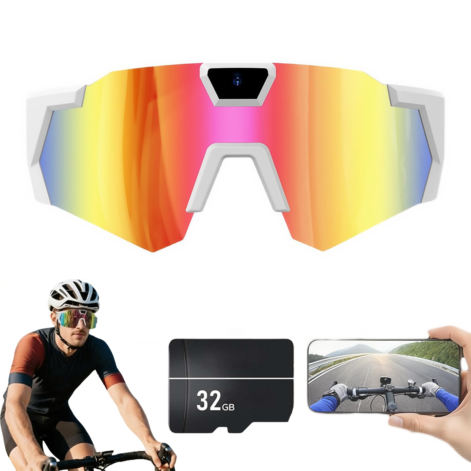 Inteligentne okulary do nagrywania wideo 4K HD z kamerą dla mężczyzn i kobiet, innowacyjne okulary przeciwsłoneczne do aktywności na świeżym powietrzu i uprawiania sportu