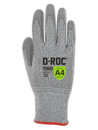 MAGID D-ROC ANSI A4 Hyperon Blended Polyurethane Coated Work Gloves, 12 Pairs, Size 6/XS, GPD514