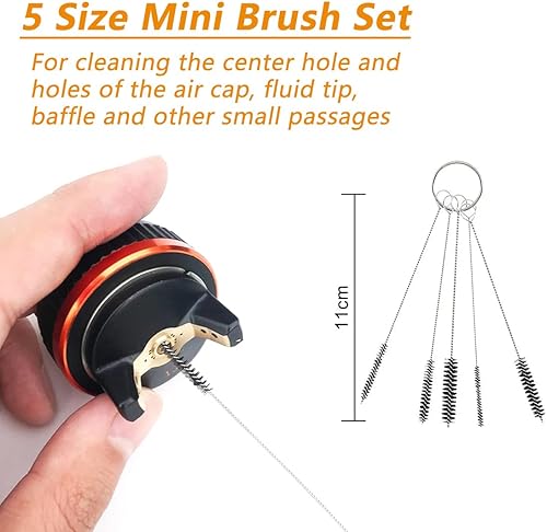Miniatura 4 de Kit de limpieza multiusos de 31 piezas con herramientas de pulverización, filtros, herramientas de pintura, kit de limpieza de aerógrafo para
