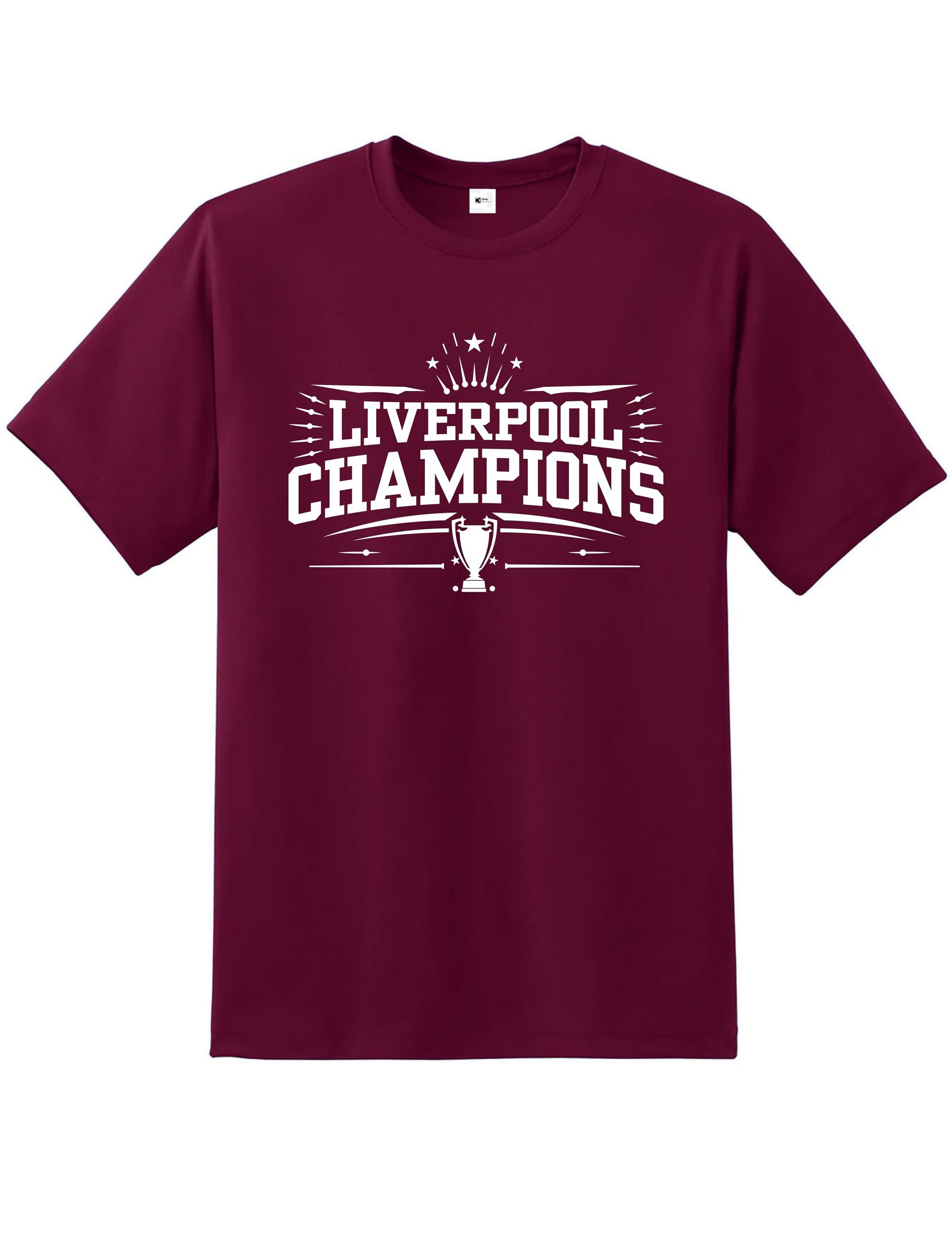 Liverpool Champions Men's T-Shirt – Premier League Winners Celebration Tee for Scousers | Quality Printed Unisex Fan for Him | Football Shirt Match Day Supporters Apparel Wine
