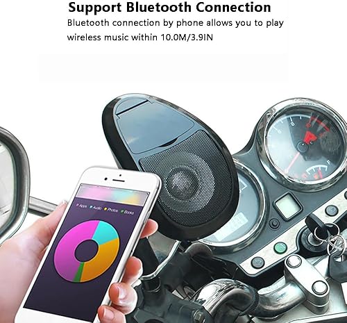 Miniatura 7 de MACHSWON Altavoz impermeable Reproductor de audio de música para motocicleta ATV Altavoz negro impermeable Reproductor de música Sistema de sonido