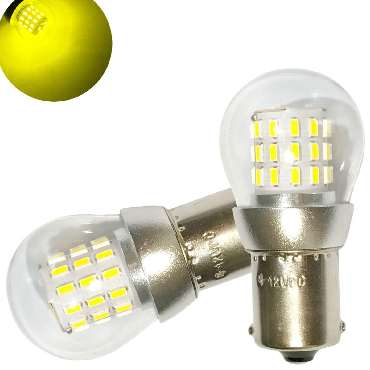 20個 レモンイエロー LED s25 シングル BA15s 12v 24v Amazon | 電球形状 12V 24V LED S25 BA15S シングル球 2個セット 黄色