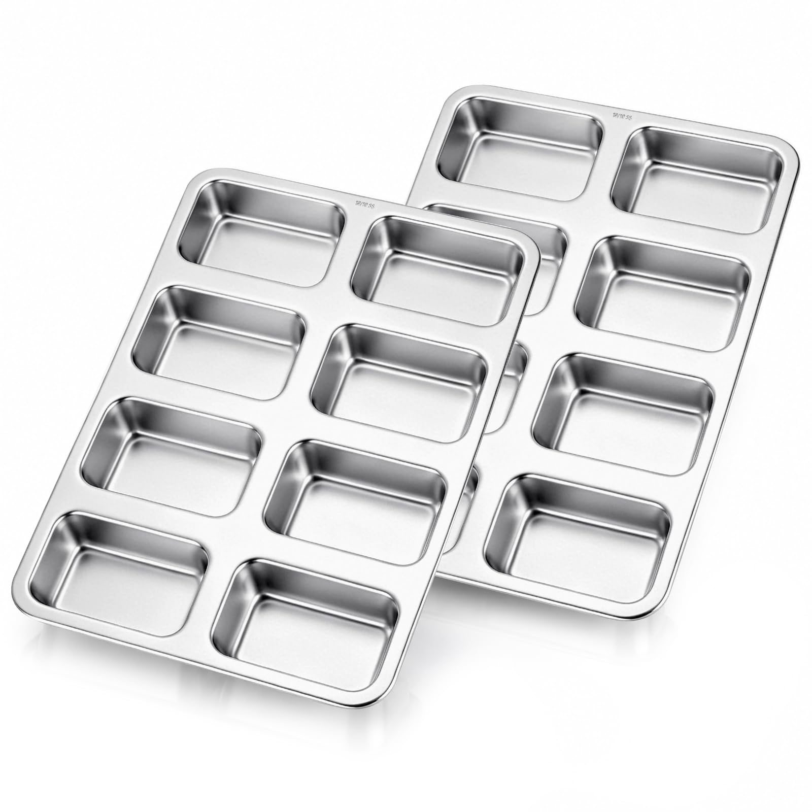 LIANYU Mini moldes para pan de acero inoxidable con 8 cavidades, para