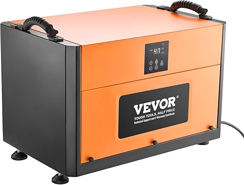 Miniatura 9 de VEVOR Deshumidificador comercial de 156 pintas con manguera de drenaje, deshumidificadores portátiles de espacio de rastreo para sótano de grado