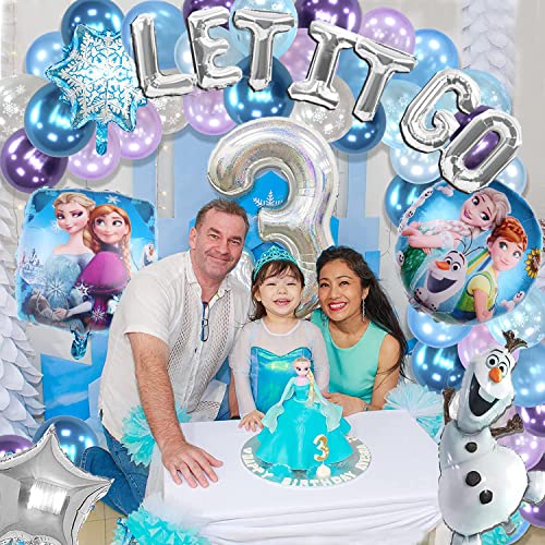 Maxiuss FROZEN-3RD-BALLOONS 13 Pcs Frozen Birthday Party Decorations-Snowman Birthday Party Balloons thumb #3