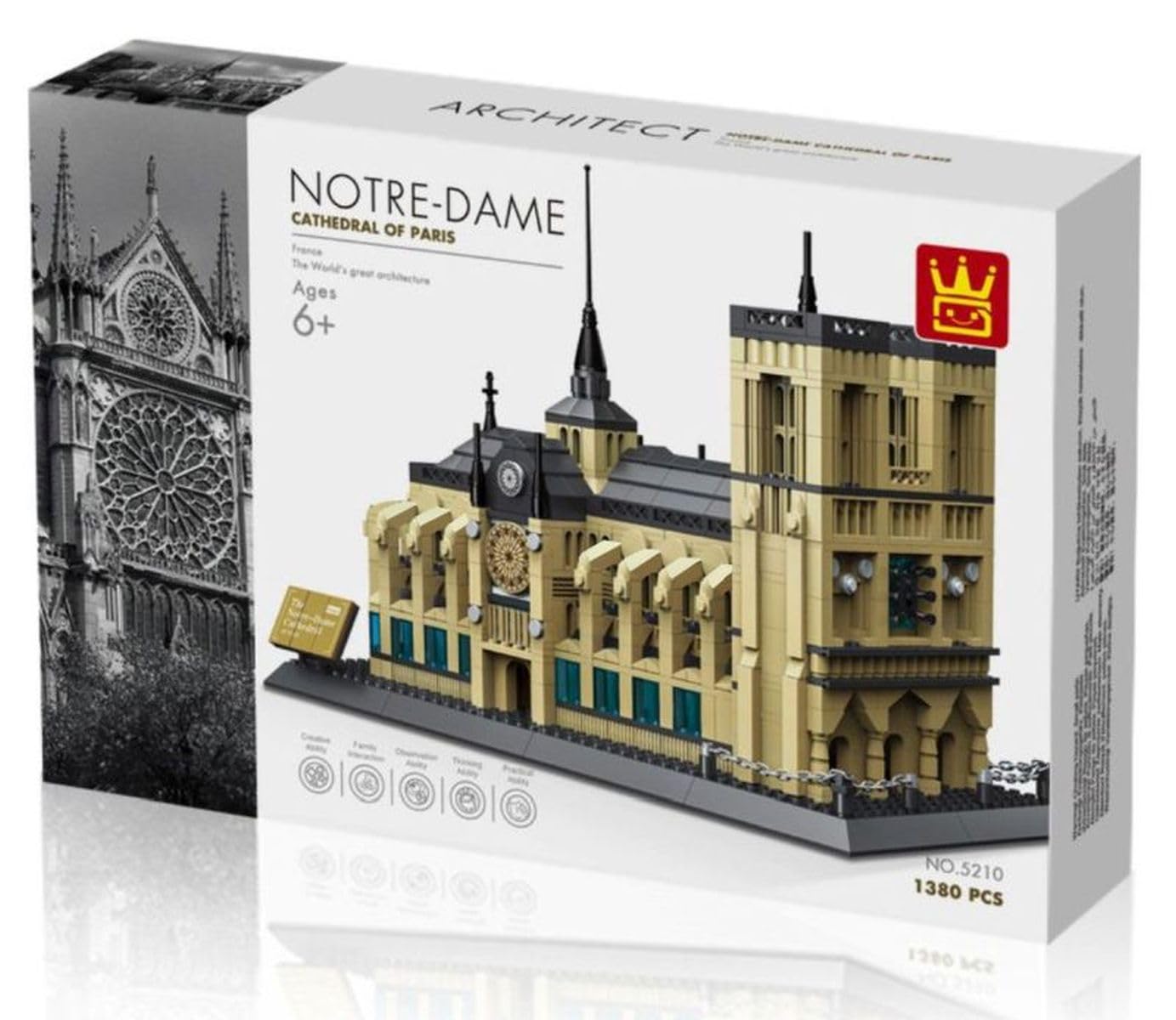 Model architektoniczny do zbudowania z klocków konstrukcyjnych. Katedra Paryska, Notre Dame.