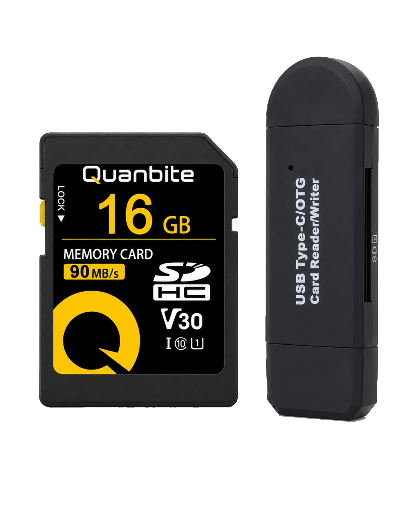 View 1 of 16GB SDHC Card with SD Adapter and 2-in-1 SD Card Reader