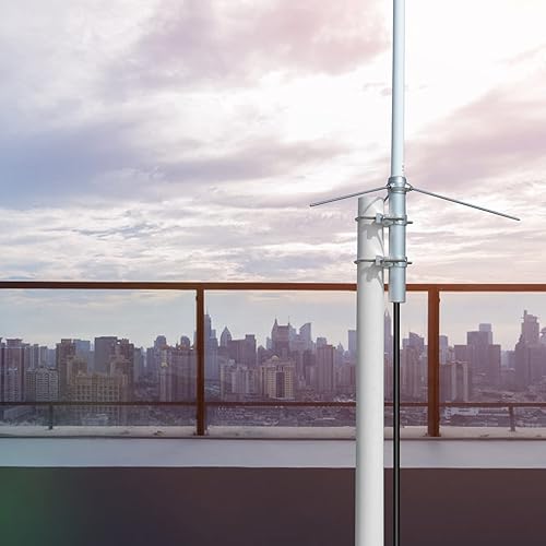 Miniatura 7 de UAYESOK Antena base amateur de doble banda 6.6 ft27.6 in 7.2ft Antena de radio móvil de fibra de vidrio Antena de estación base vertical Antena