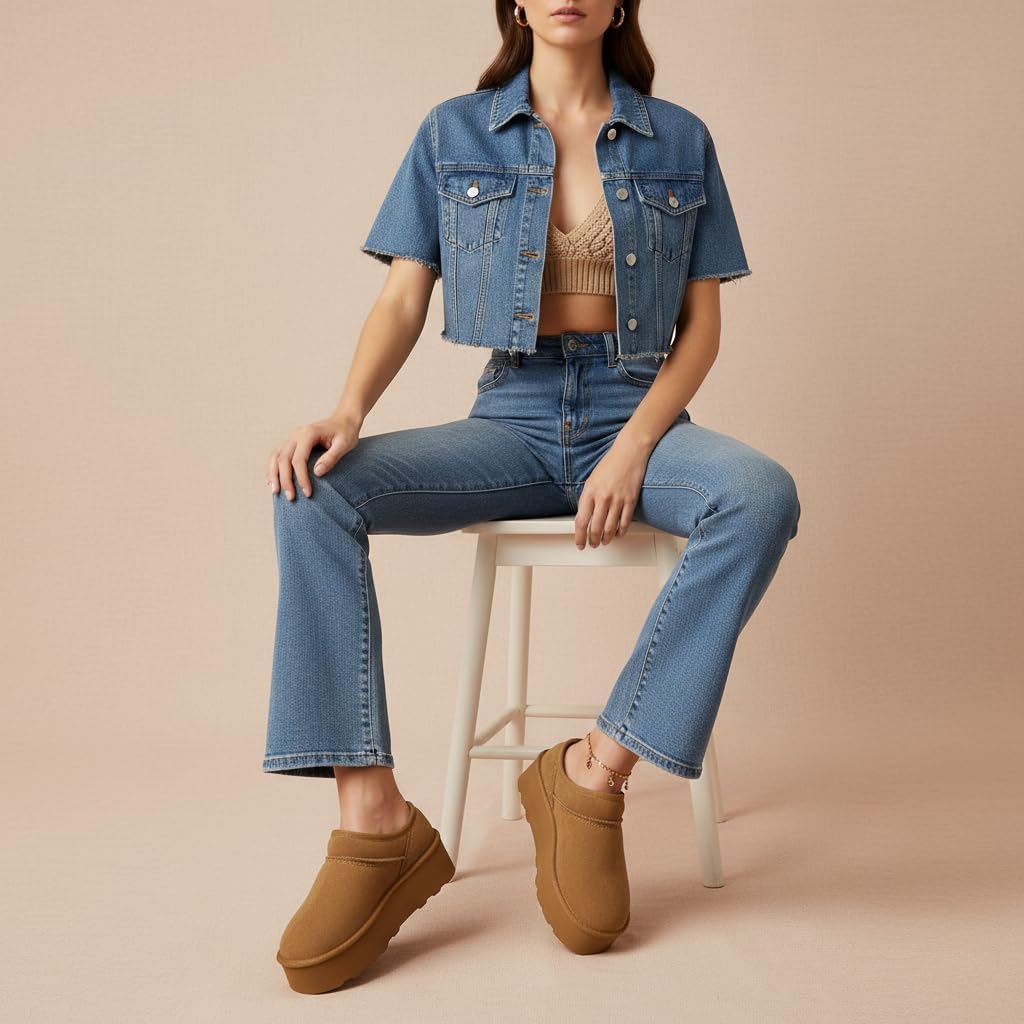 CUSHIONAIRE Huggy-2 Platform Slippers for Women, Cozy Genuine Suede Slip-On Ankle Boots for Indoor Outdoor Wear, Womens Slippers - Image 2