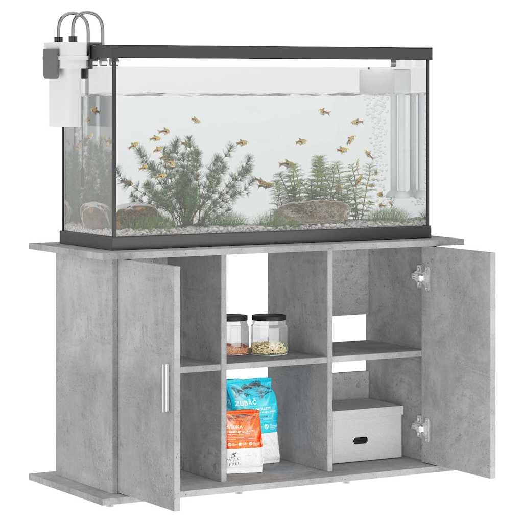 Soporte para acuario, color gris hormigón, de material de madera, 101 x 41 x 58 cm, con espacio de almacenamiento y almacenamiento, armario inferior estable para acuario, estantería y cómoda