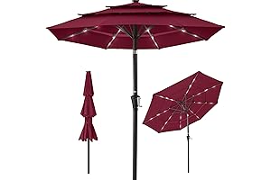 Best Choice Products Burgundy Solar Patio Umbrella, Your Ideal Backyard Partner