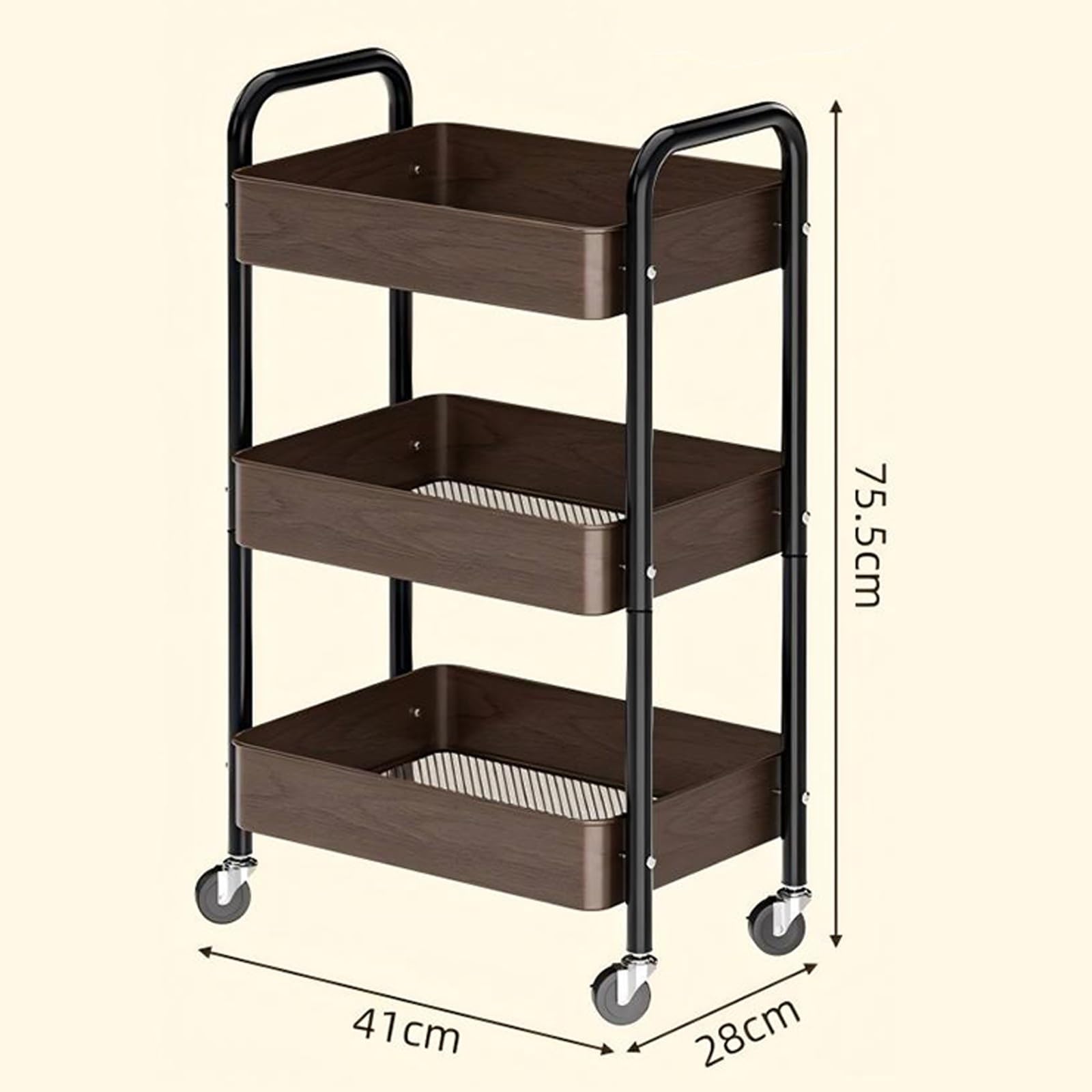 Carro de Almacenamiento con Ruedas, Mesa Auxiliar móvil for sofá y Estante Organizador for refrigerios Carro Utilitario(Pequeño)