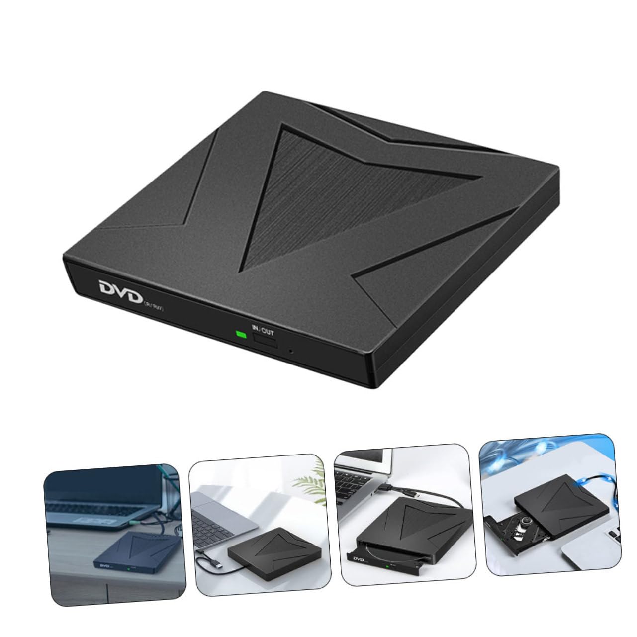 OSALADI Car Rv DVD Player External DVD Drive USB 3.0 Type-c External DVD Drive Compact Portable Player