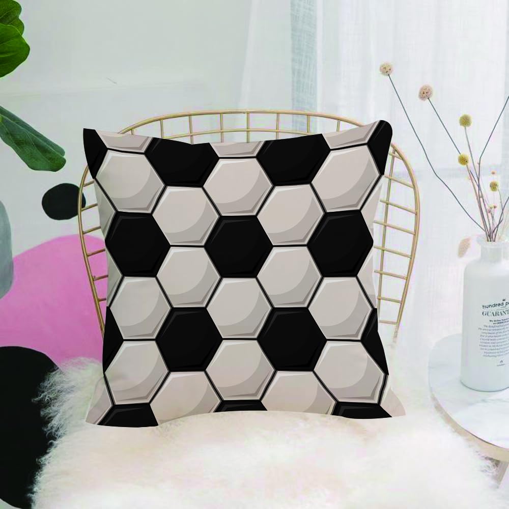 HYOSXW Cushion Cover,Throw Pillow Case Home Decorative for Living Room Bedroom Sofa Chair 16X16 Inch,Black and white hexagonal geometric collage,Pillowcase 40X40cm