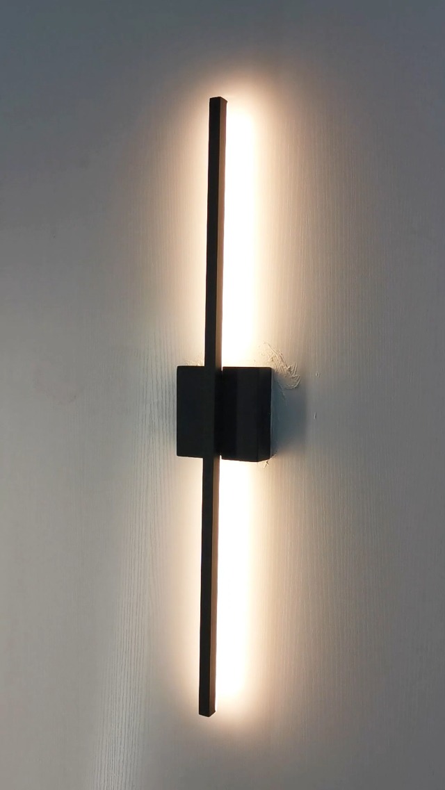 Image of Wall Sconces Set of Two, Black Modern Wall Sconce Light for Bathroom, Living Room, Bedroom, Hardwired 3000K 40''