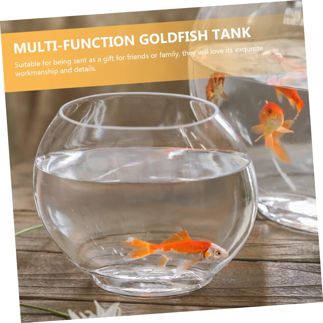 Transparent Goldfish Tank Elegant Desktop Aquarium for Home Decor Fish Bowl for Office Garden and Wedding Settings