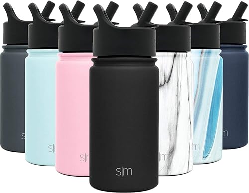 Simple Modern botella de agua reutilizable con tapa con pajilla para niños acero inoxidable con aislamiento al vacío para la escuela colección