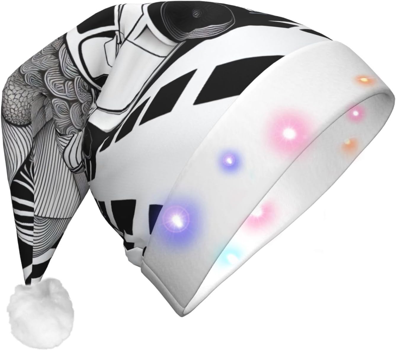 Hand drawn modern car Adult Christmas Light-Up Decorative Hat, Plush Holiday Party Accessory