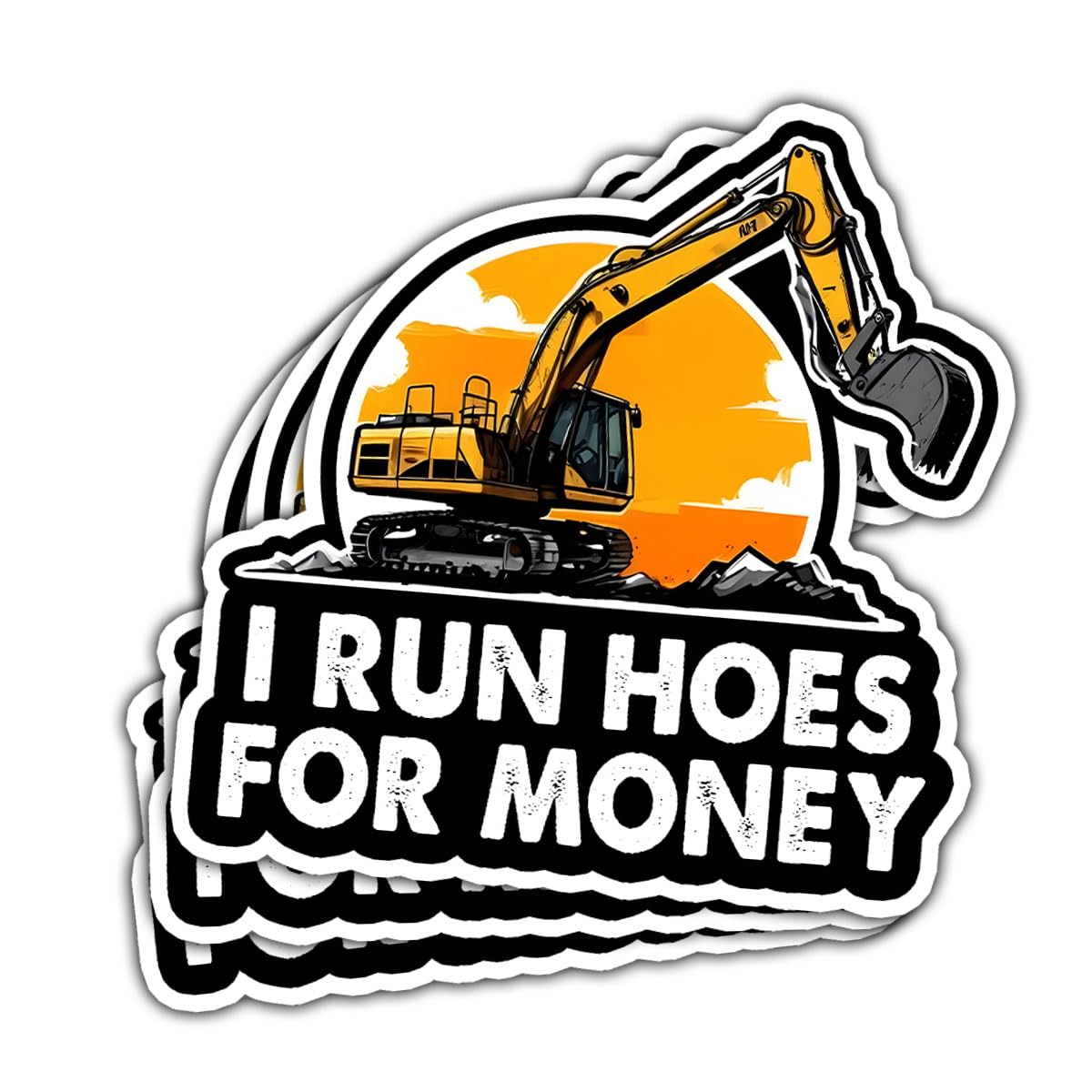 3Pcs I Run Hoes for Money Sticker I Run Hoe Money Stickers Heavy Equipment | Operator Excavator Gift Sticker Construction Worker Toolbox Stickers for
